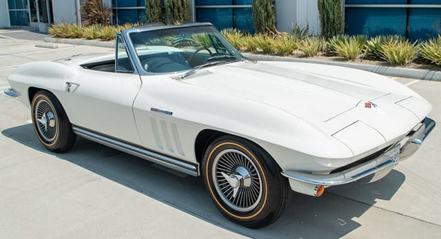 1965 ermine white corvette fuel injected convertible exterior