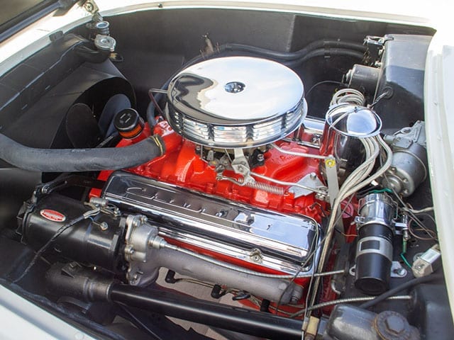 1955 White Corvette V8 Engine