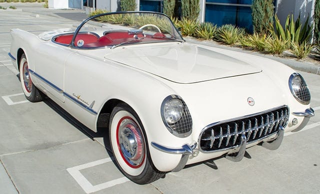 1955 White Corvette V8 Exterior