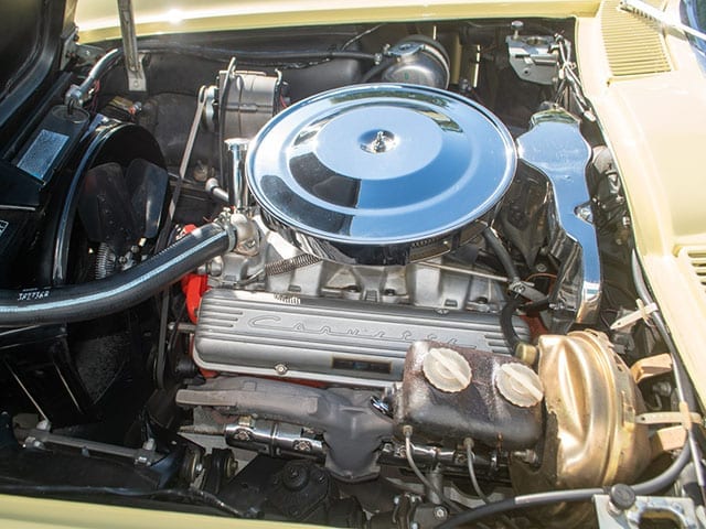 1965 yellow corvette convertible engine 1