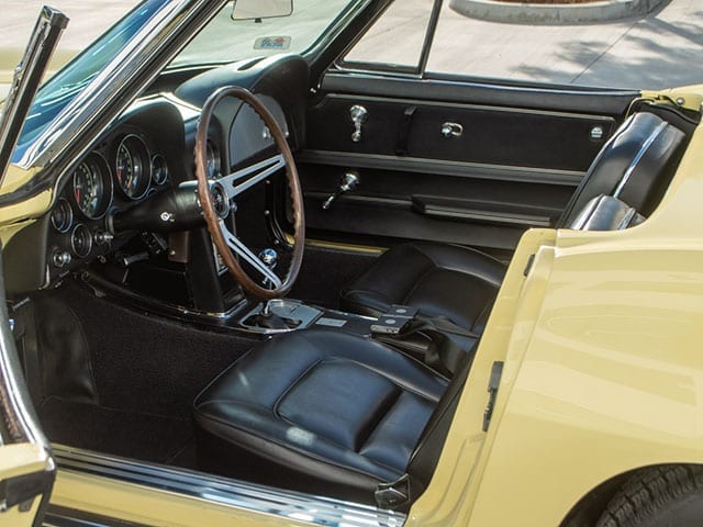 1965 yellow corvette convertible interior 1