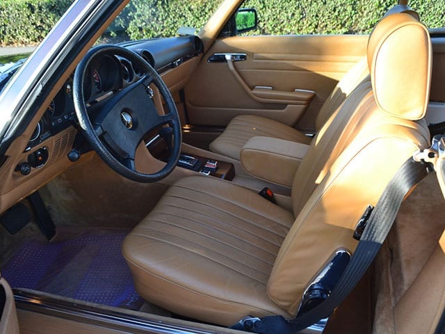 1980 brown mercedes benz 450sl interior