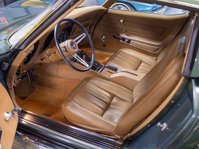 1969 green corvette l71 coupe interior