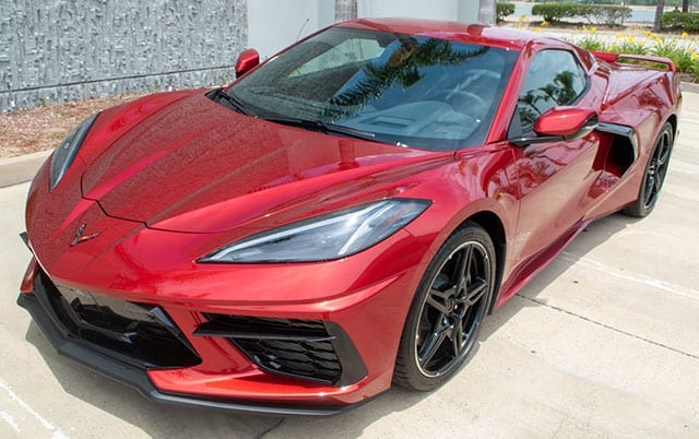 2021 red c8 corvette convertible exterior 1