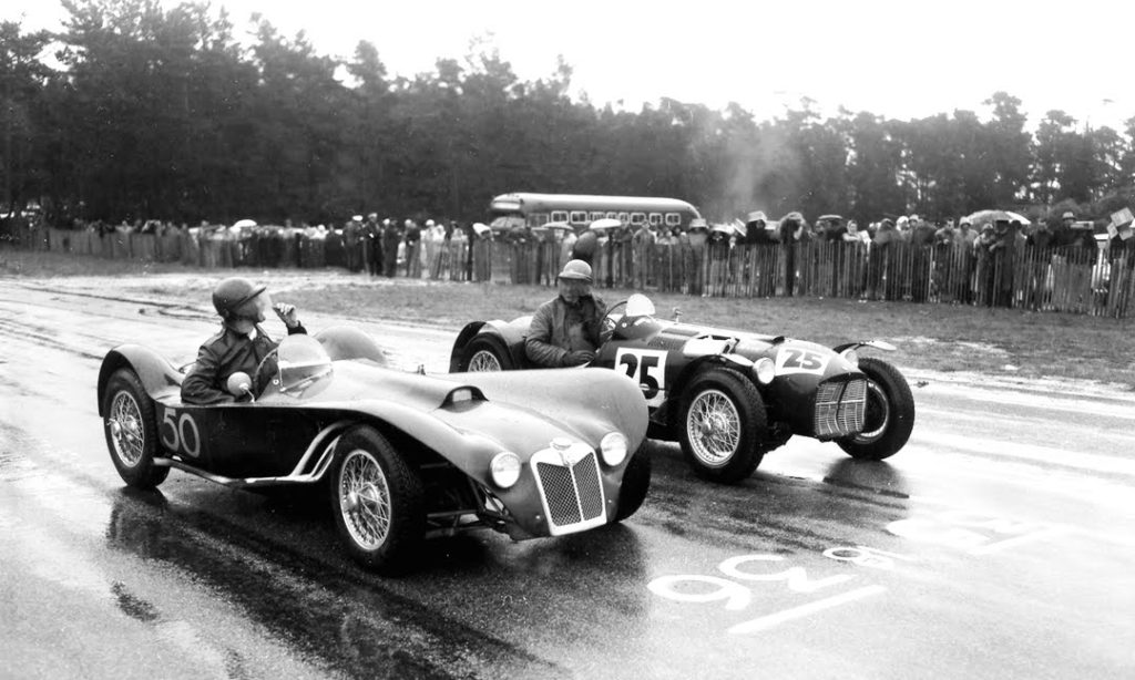MG R2 Flying Shingle KenMilesnexttohisMGR1PebbleBeach1955